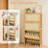 5-Tier Shoe Cabinet For Entryway, Rattan Shoes Storage Cabinet Narrow Organizer With 2 Flip Drawers-1858365707