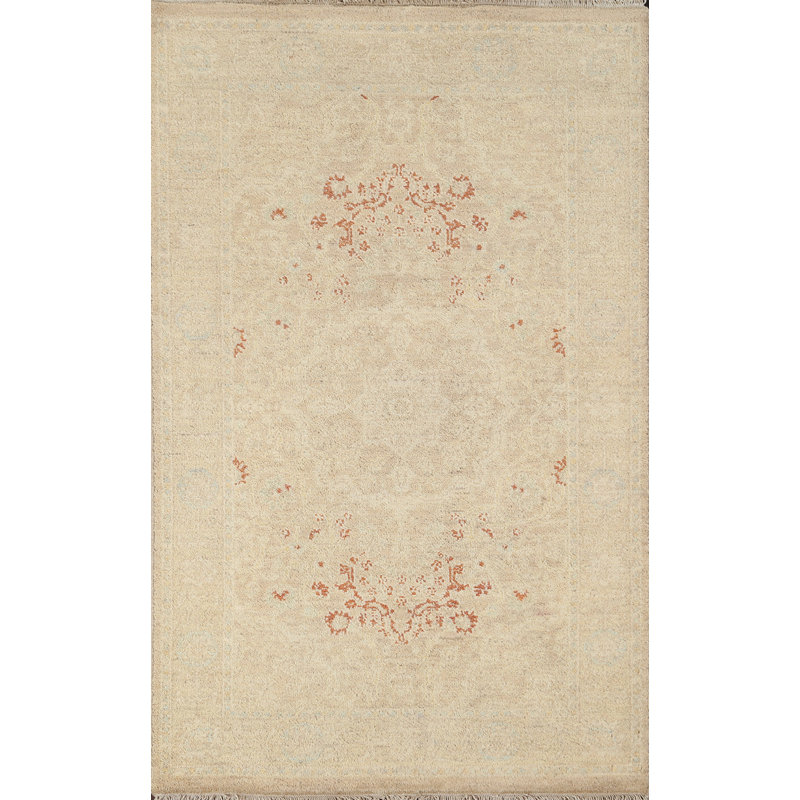 Tapis Chobi Peshawar à teinture végétale noué à la main 3 x 5