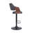 Afshar Swivel Adjustable Height Bar Stool with Pedestal Base in Faux Leather, Wood and Iron-1941309133-1965229345