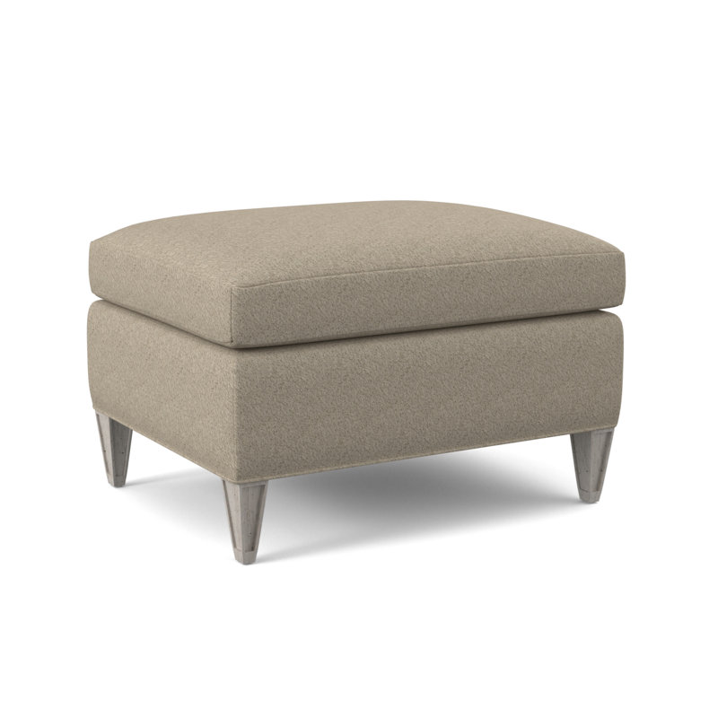 Repose-pieds rectangulaire 28 po Bristol, Lin de Venise, Bisque