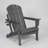 HDPE Folding Adirondack Chair With Dual Cup Holder - Composite Adirondack Chair With Wood Texture- ,Gray-1574994480