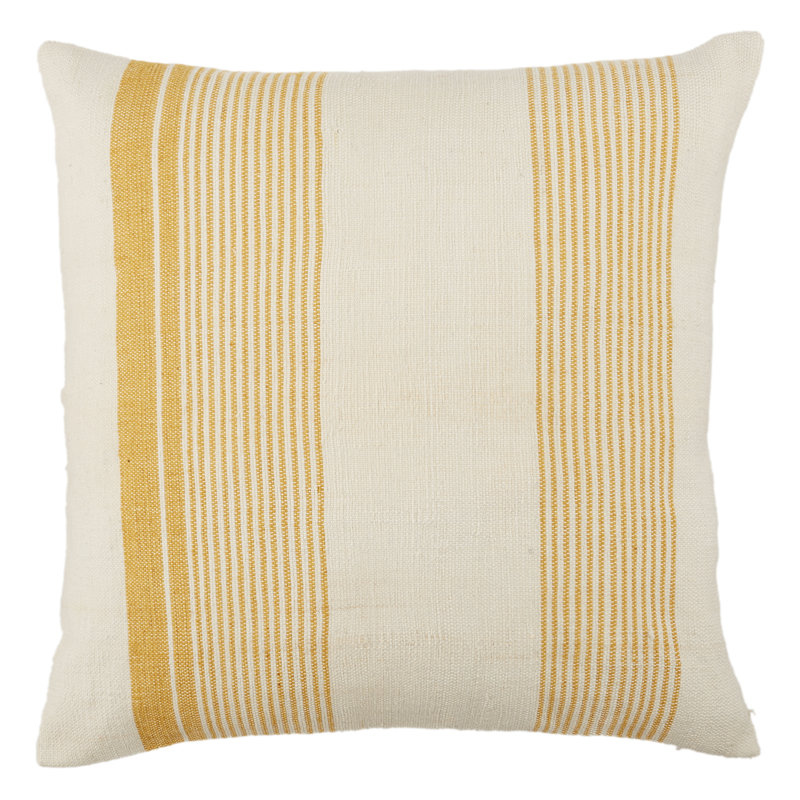 Sambuca Striped Outdoor Reversible Throw Pillow, Gold/Ivory, Pillow Cover Only - No Insert