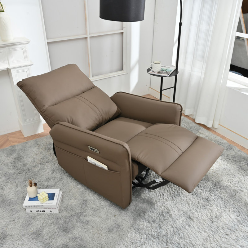 Fauteuil inclinable électrique à bascule, Brun