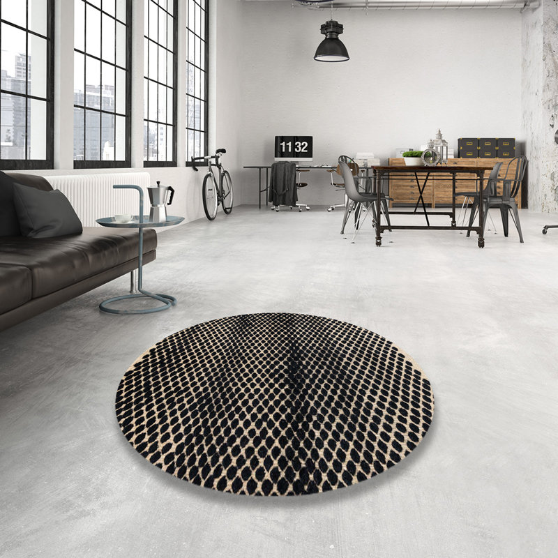 Tapis abstrait moderne 4389, Rond 5 pi