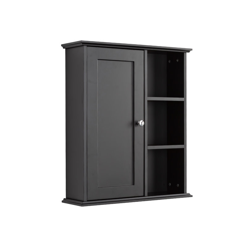 23.6" Bathroom Wall Cabinet For Living Room, Bathroom Storage, Black