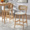 Tabouret de comptoir en bois massif Comyns