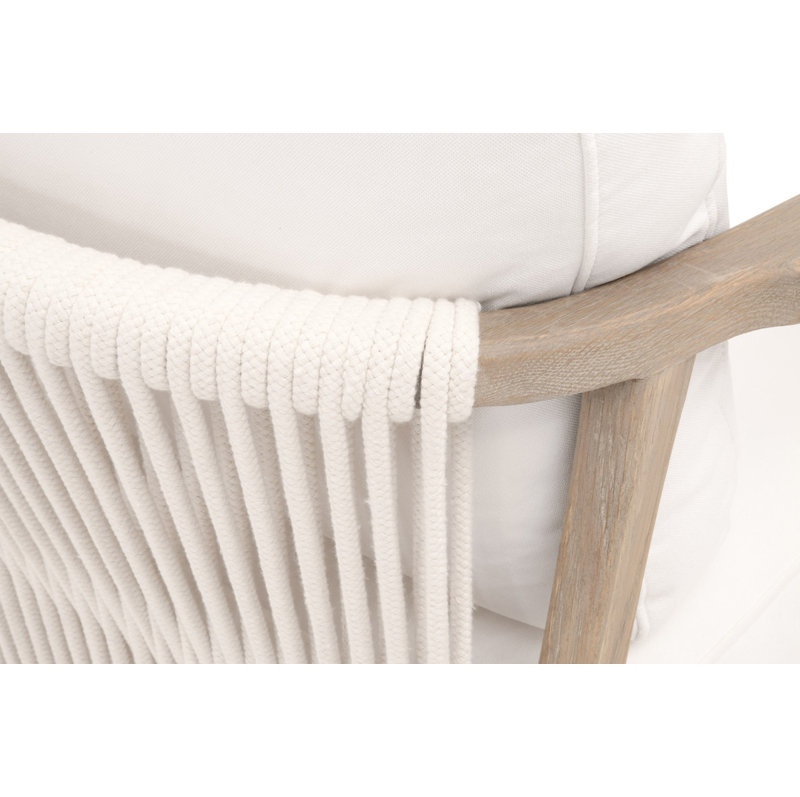 White Oak and Rope Upholstered Accent Chair