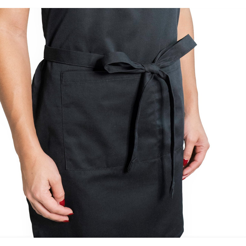 Kaufman Solid Colour Bib Apron, Yes, Script