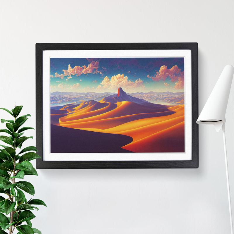 Breathtaking Mountain Landscape 1 Piece Single Picture Frame Wall Art, 34cm H x 46cm W x 2cm D, Black Framed