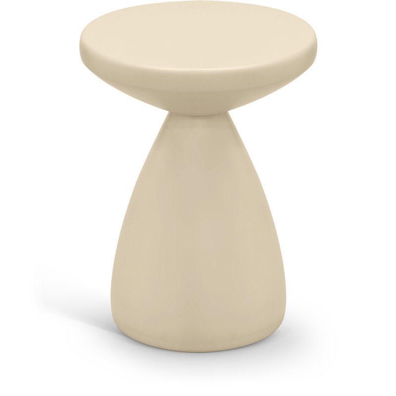 Table d'appoint en fer Anika Hendershot, Crème, crème