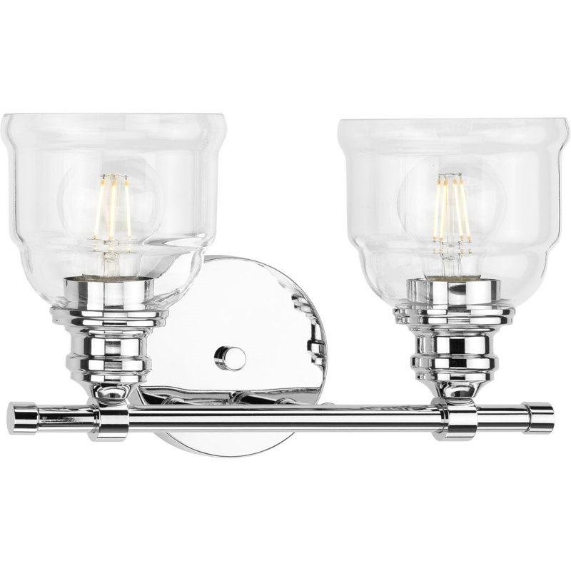 Éclairage pour salle de bain à intensité variable 2 lumières Gennia, Chrome poli