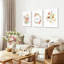 3 pièces de fleurs sauvages Art mural Boho aquarelle, peinture sur toile, botanique, fleur, papillon, art, impressions, citation inspirante, décoration murale pour le salon, chambre à coucher, chambre de fille, 12 x 16 pouces