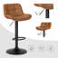 Swivel Upholstered Adjustable Height Counter Stool with Metal Frame-1441241422