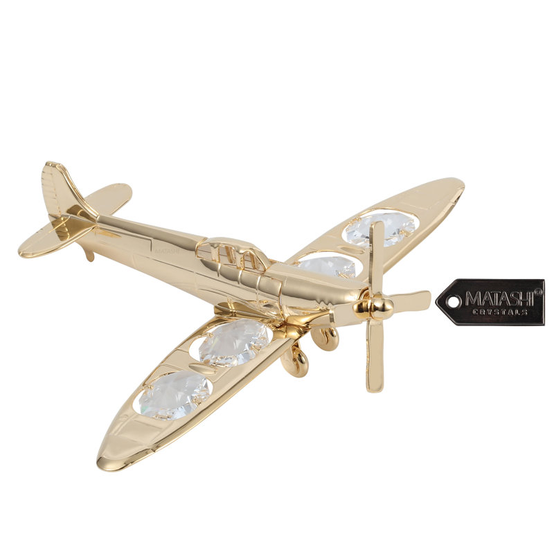 Sculpture d’avion avec cristaux