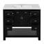 Meuble-lavabo 36 po avec lavabo en céramique, 6 tiroirs, 2 portes, noir, lavabo encastré, 36 po, fermeture à la mode tendance et fonctionnelle