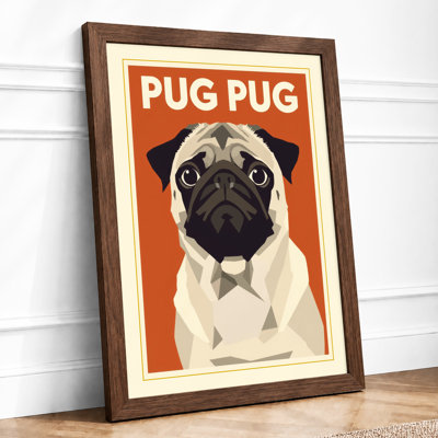 Geometric Pug Modern - Framed Print