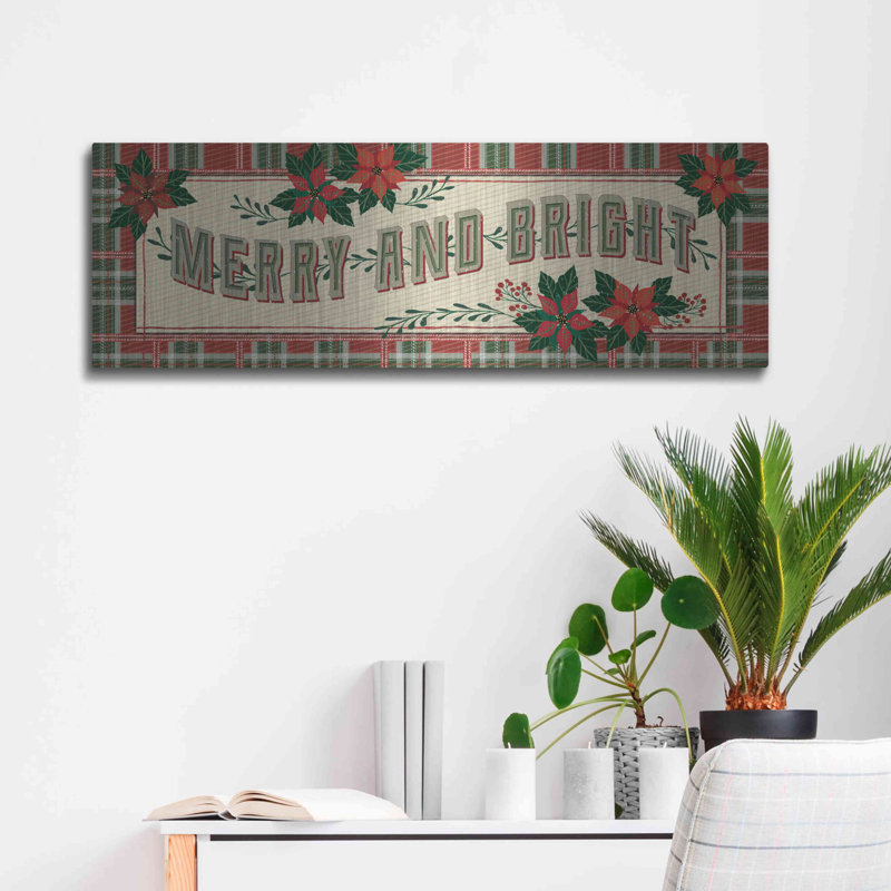 «Nostalgic Merry & Bright» par Cindy Jacobs, art mural en métal, H 12 po x l 36 po