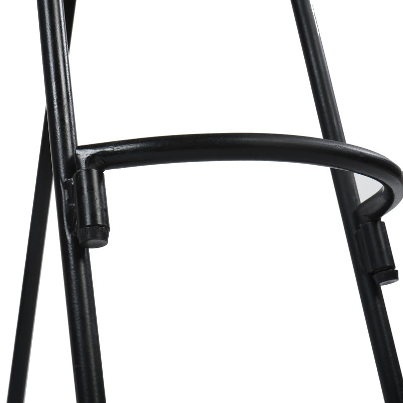 Ela Industrial Saddle-Style Backless Metal Counter Stool, Black, Set of 2
