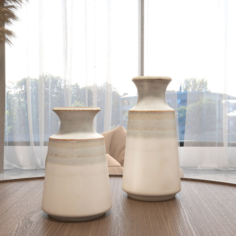 Handmade Ceramic / Porcelain Table Vase, 9" H x 6" W x 6" D