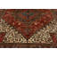 Tapis oriental rétro géométrique rouge Serapi Indo-Heriz 7 x 9