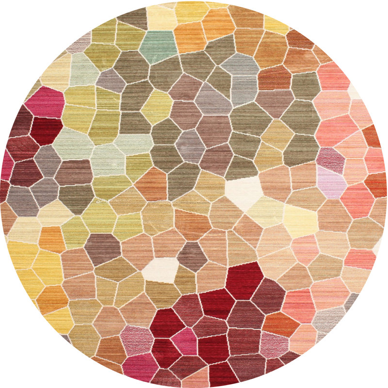 Tapis traditionnel 100% lavable à la machine 1661, Rond 3 pi
