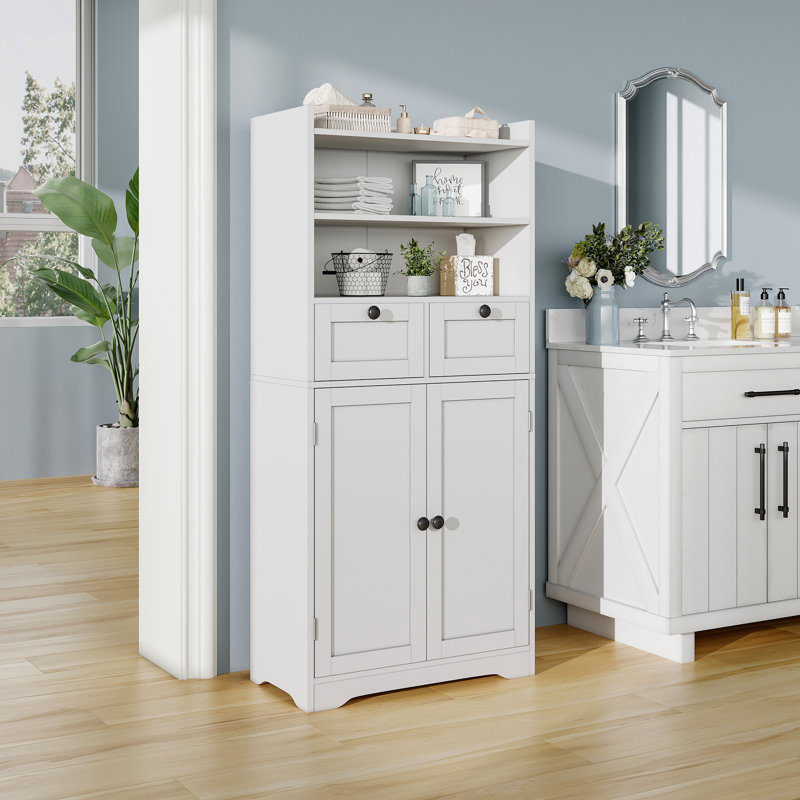 Freestanding Bathroom Storage Cabinet, White
