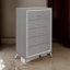 Commode haute Sami 49 po, 5 tiroirs, garniture de miroir, texture en relief, noir-1931477832