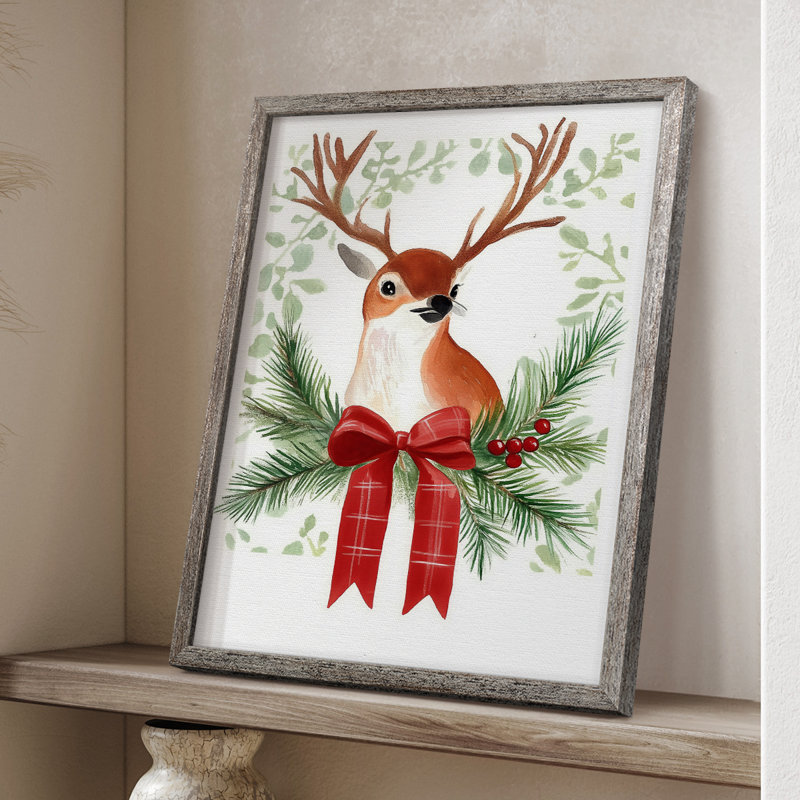 «Christmas Holiday Art», reproduction encadrée - Bois massif, H 11 po x l 9 po
