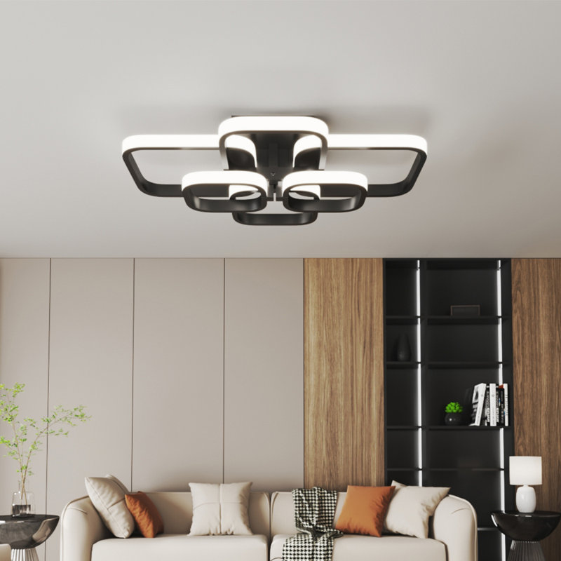 LED Semi Flush Mount, Black