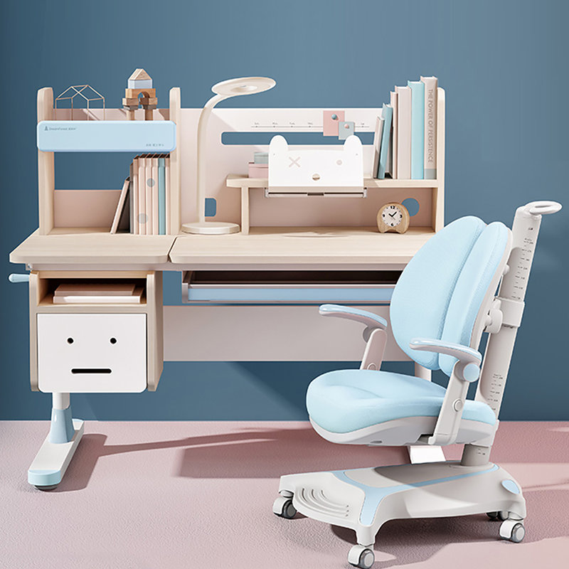 Bureau d'étude avec rehausse pour enfants Barba, Bleu