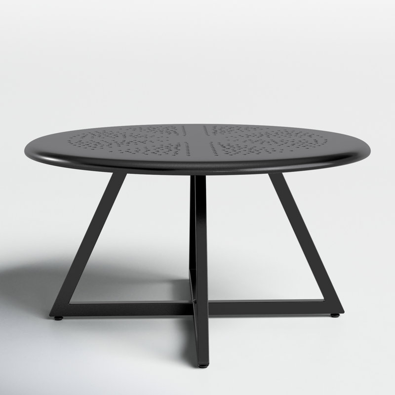Azyria Round Powder Coated Steel Outdoor Coffee Table