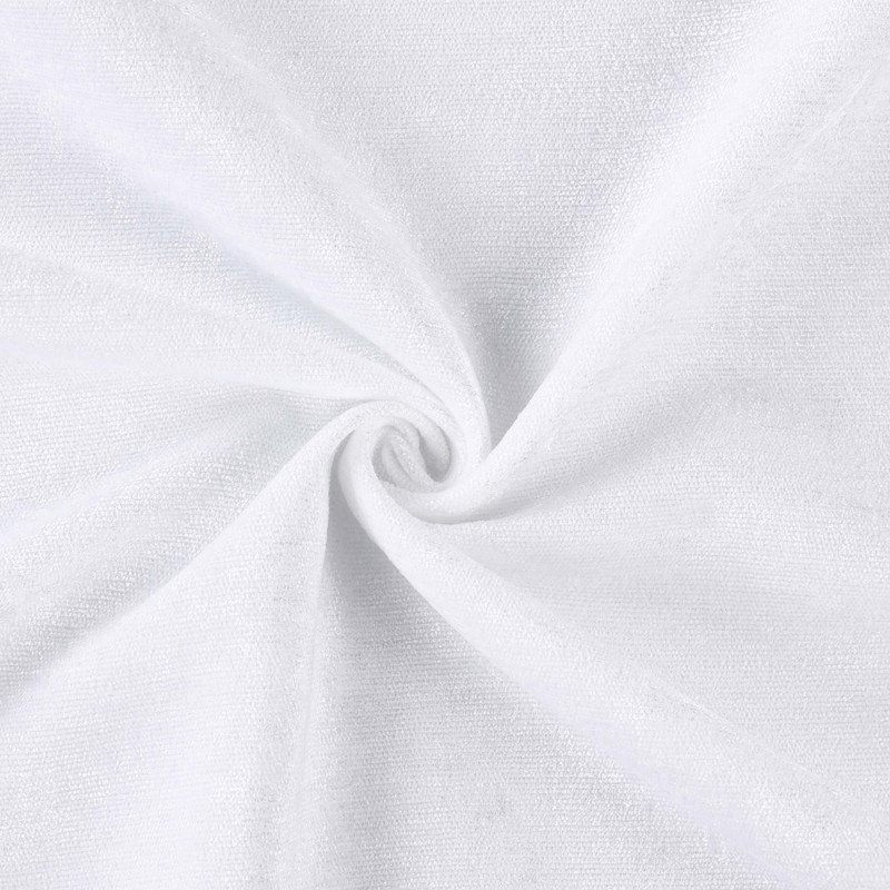 Chenille Light Filtering/Room Darkening Machine Washable Grommet Curtain Panel Set, White, 52" W x 108" L
