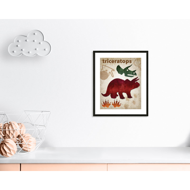Adhésif décoratif dinosaures-04 ', H 25,5 po x l 21,5 po x P 1,1875 po, Cadre boîte à grain de bois noir