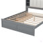 Lit plateforme en bois avec tête de lit avec rangement, tablettes et 2 tiroirs