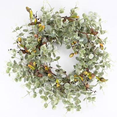 26" Every Day Eucalyptus Front Door Pinecone Olive Wreath