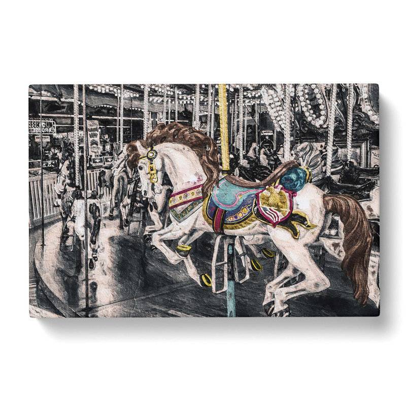 Carousel Horse - Wrapped Canvas, 40cm H x 60cm W x 3cm D
