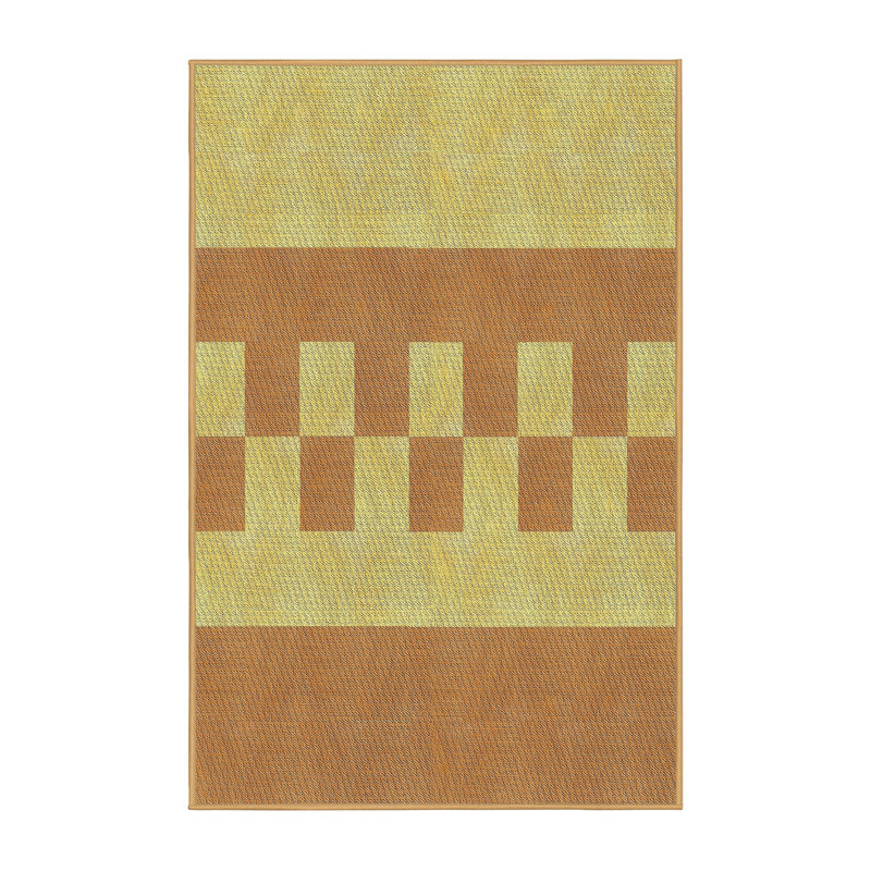 Tapis brun/jaune à motifs, Rectangle 3 pi x 5 pi