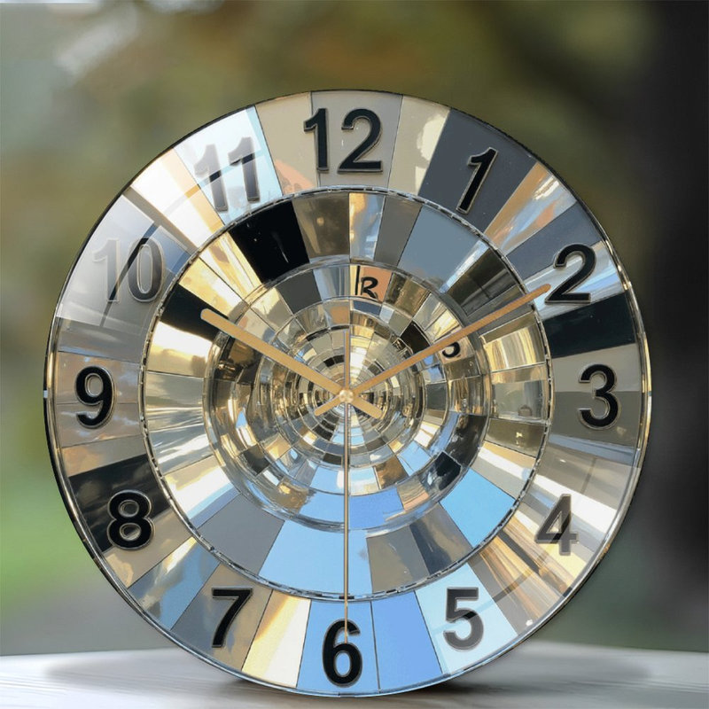 Horloge murale moderne avec miroir 12 po