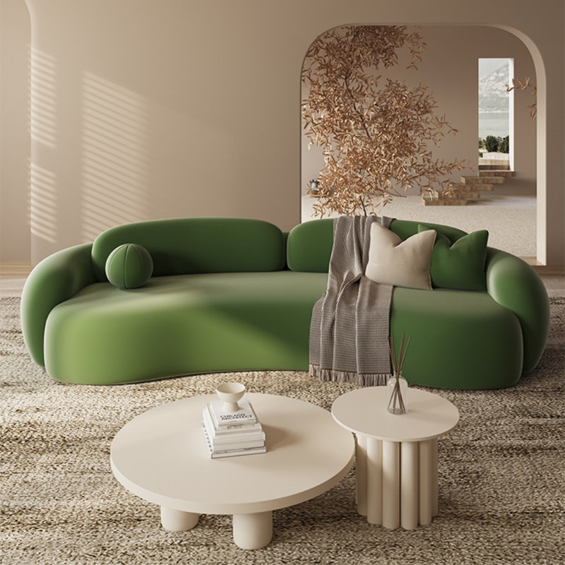 Modern And Simple Casual Sofa, 27.56" H x 94.49" W x 35.43" D, 3