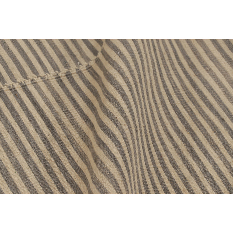 Rug & Kilim’S Contemporary Kilim With Textural Beige And Gray Stripes