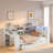 Wood Daybed With Storage Shelves, 2 Drawers, Charging Station, Led, Desk And Upholstered Headboard-727486335-727486333