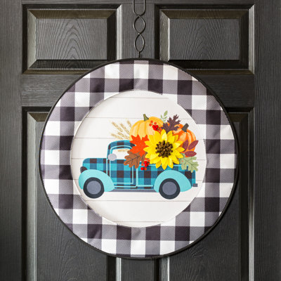 Porte d'automne à carreaux écossais Sassafras