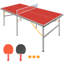 Table de ping-pong de taille moyenne (1,83 m), pliable et portable, avec filet, 2 raquettes et 3 balles - 180 x 92 x 76 cm - MDF - 1 pièce - Violet - Pliable et portable-136228398