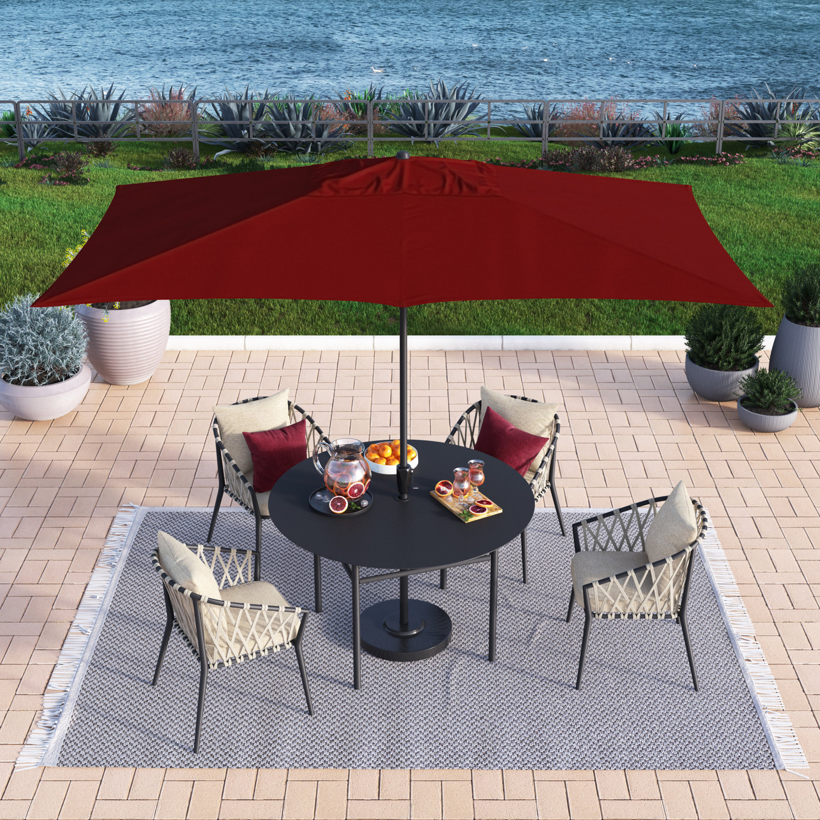 Toscana 5.8' Umbrella, Brick Red