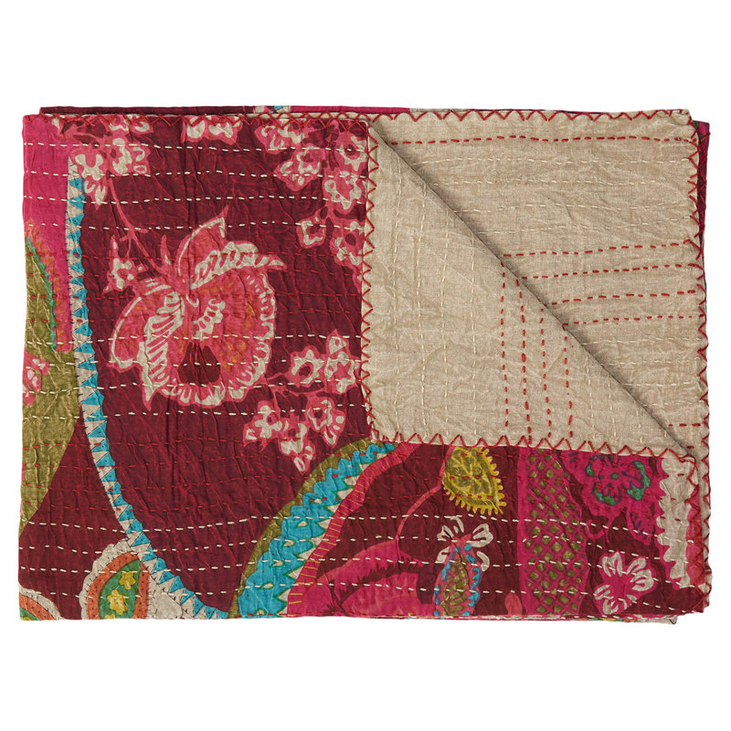 Kantha Knitted Throw Blanket