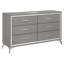Ensemble de chambre à coucher en bois 3 pièces avec commode et 2 tables de chevet Maxo, gris-123098645-123098647