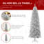 Josalee Slender Silver Tinsel Pine Christmas Tree-2041501255