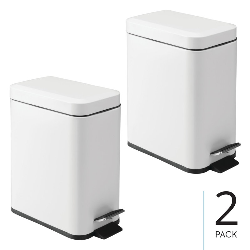 Rectangular Compact 1.3 Gallon Bathroom Step Trash Can - Perfect for Primary Bathrooms, Guest Baths, and Powder Rooms