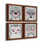 Ours - ensemble de 4 peintures sur toile encadrées-60148020-60148027