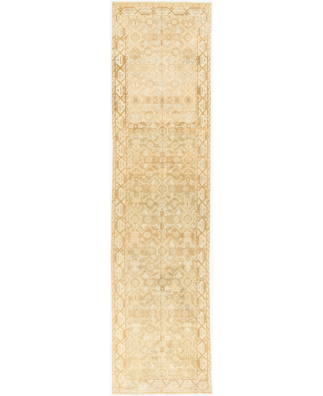 Antique One of a Kind One-of-a-Kind 3'5" x 13'9" Hand Knotted Area Rug